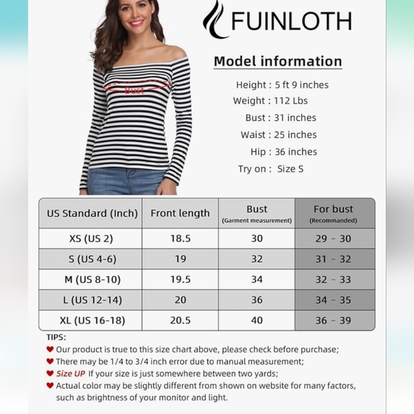 Fuinloth off the shoulders  size Small  black and white - Picture 5 of 5